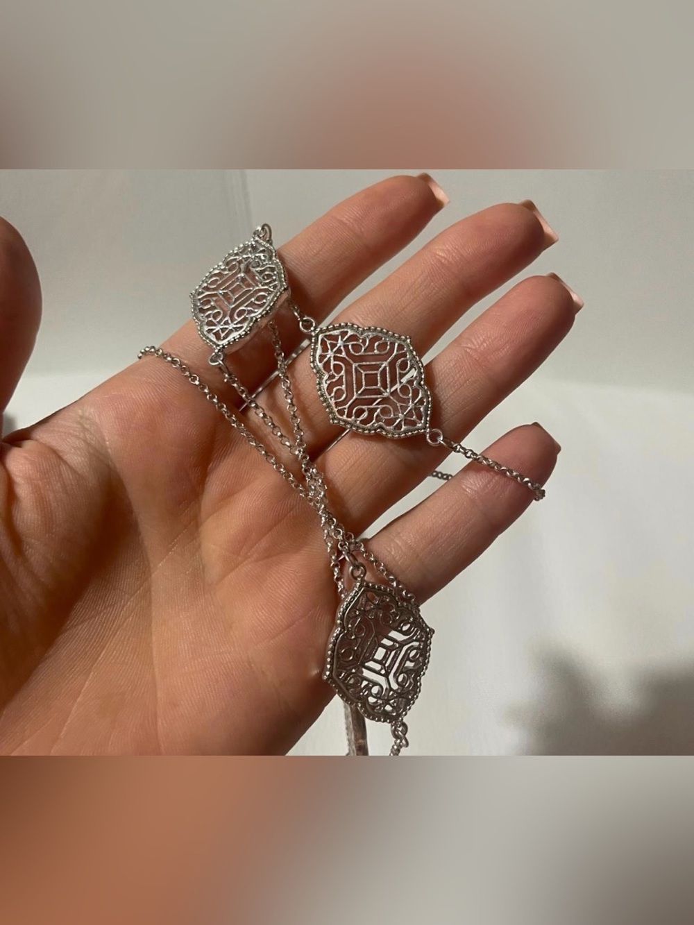 Gorgeous Long Silver Necklace